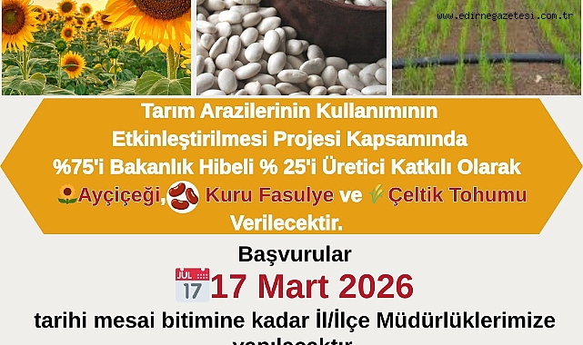 Üreticilere Ayçiçeği, Fasulye ve Çeltik Tohumu Desteği