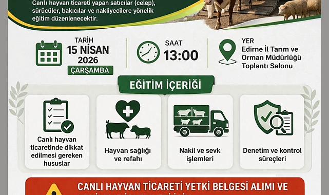 CANLI HAYVAN TİCARETİ YAPANLARA ZORUNLU EĞİTİM