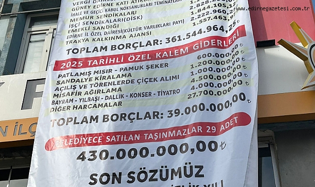 AK Parti, CHP’li belediyenin borçlarını afişle duyurdu