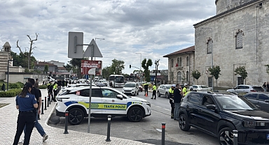 Dronla trafik denetimi gerçekleştirildi