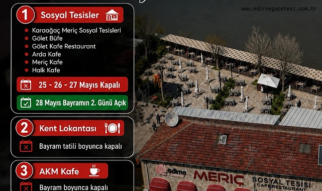 EDİRNE BELEDİYESİ’NDEN BAYRAM DÜZENLEMESİ