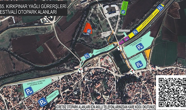 665. KIRKPINAR YAĞLI GÜREŞLERİ FESTİVALİ İÇİN ÜCRETSİZ OTOPARK ALANLARI DUYURULDU