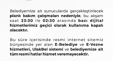Edirne Belediyesi’nden Planlı Bakım Duyurusu