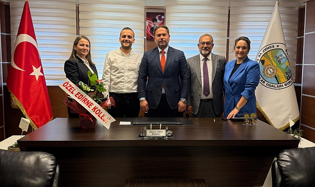 Edirne Koleji Yönetiminden EDESOB Başkanı Harun Özen’e Ziyaret