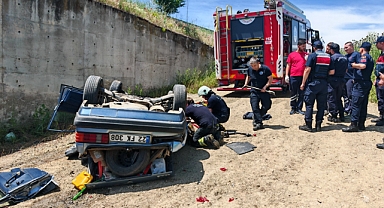 Menfeze düşen otomobilin sürücüsü öldü
