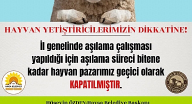 Havsa Hayvan Pazarı Geçici Olarak Kapatıldı