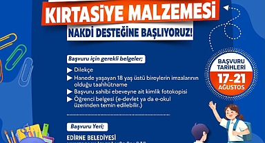 Edirne Belediyesi’nden Eğitim Desteği