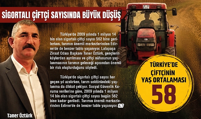 Edirne'de Tarımın Yaşı 59'a Yükseldi