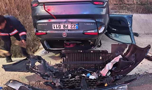 Edirne iki otomobilin çarpıştığı kazada 9 kişi yaralandı