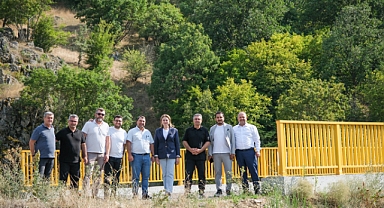 İba, yapımı tamamlanan köprüde incelemelerde bulundu