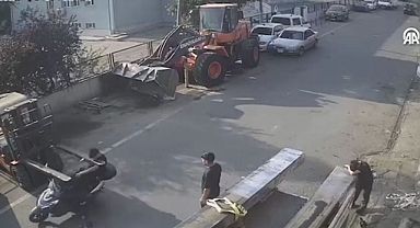 Tekirdağ'da Motosiklet Forklift Ataşmanına Çarptı