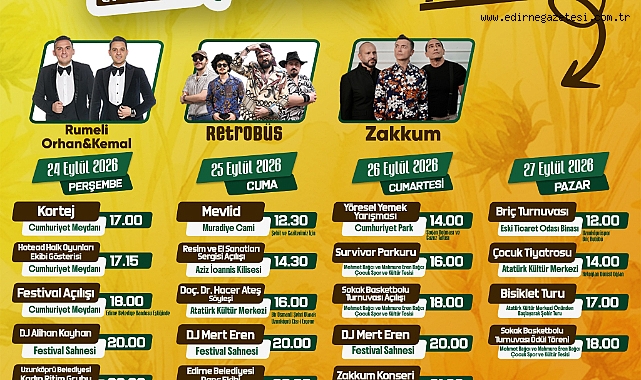 Uzunköprü’de Festival Programı Belli Oldu