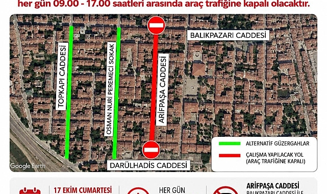 EDİRNE’DE ARİFPAŞA CADDESİ TRAFİĞE KAPATILACAK