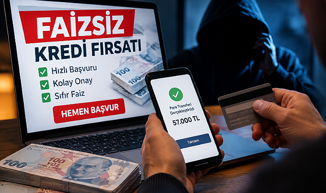 FAİZSİZ KREDİ VAADİYLE 57 BİN TL'LİK VURGUN!