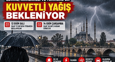 TRAKYA’YA KUVVETLİ SAĞANAK UYARISI